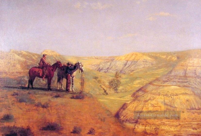 Cowboys in den Schlechten Ländern Realismus Landschaft Thomas Eakins Ölgemälde